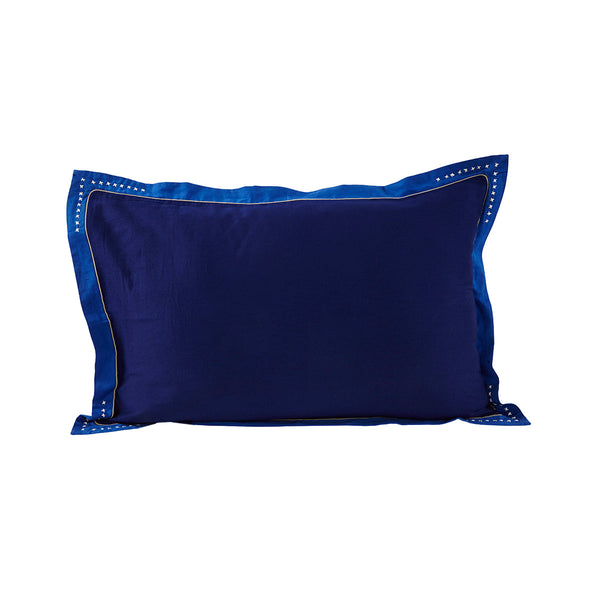 Little Lyrixas Hand Embroidery Cross Stitch 2PC Pillow Case Set Blue