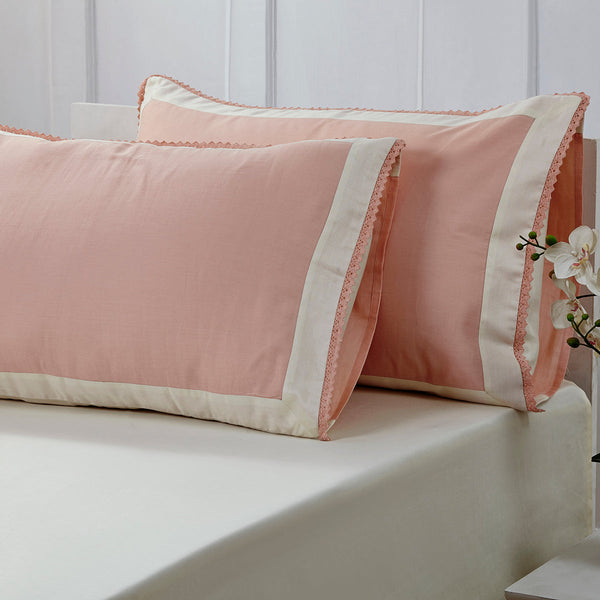 Little Lyrixas Printed Cotton Satin 2PC Pillow Case Set Pink
