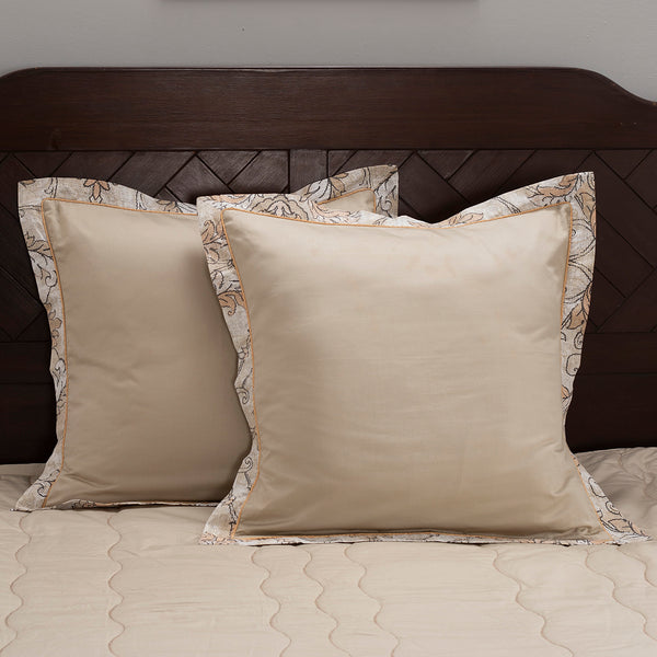 Nostalgic Attire Pearl Petal Blue 2PC Pillow Case Euro Set