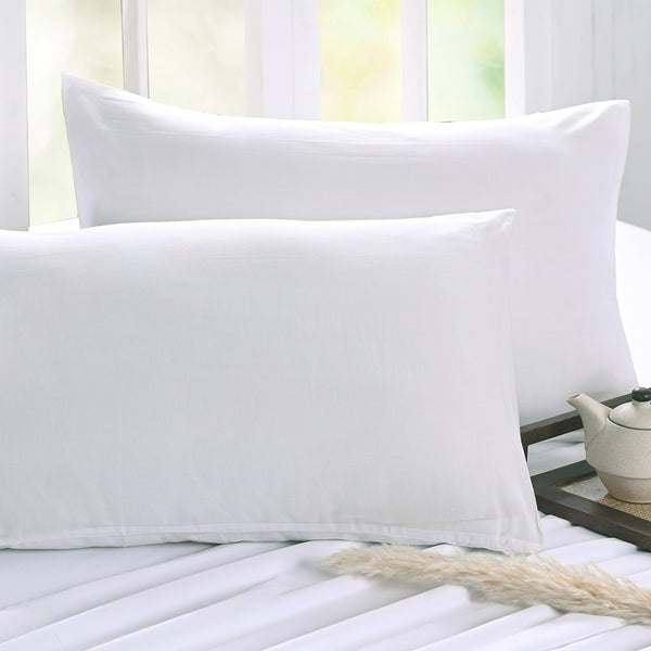 Essentials Dwell Solid White 2PC Pillow Sleeve/Covers