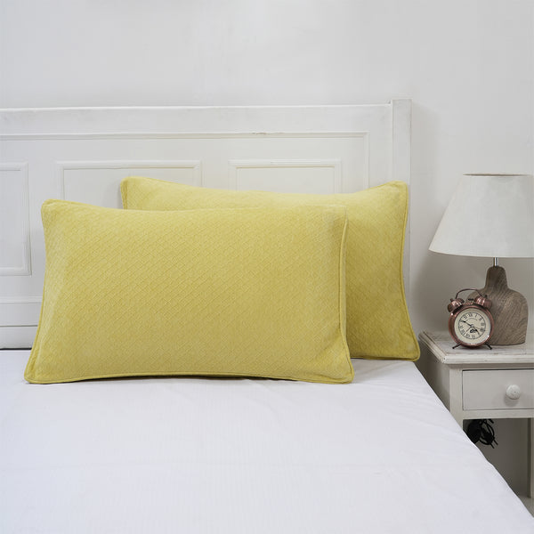 Caroline Woven Herringbone Pattern Beige 2PC Pillow Sham Set
