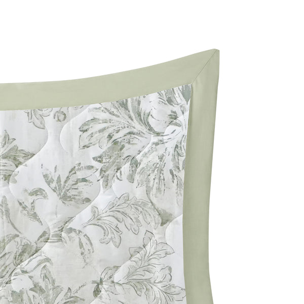 Tranquil Essence Napery Classic Quilted Green 2 PC Pillow Sham Set