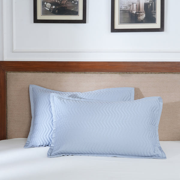Colorart Penelope Quilted Pillow Sham Set of 2 Misty Aqua