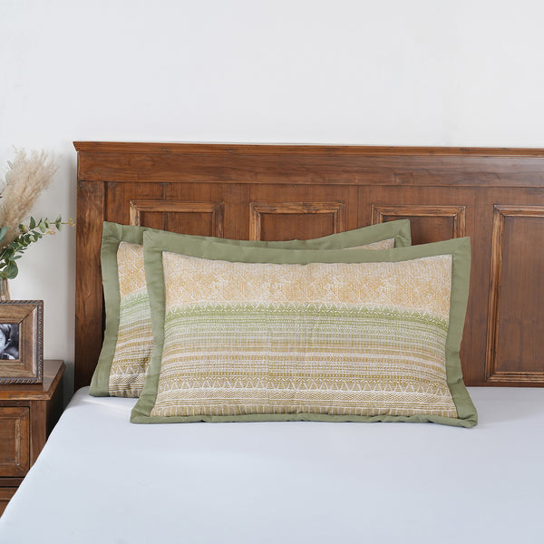 Indigenous Artisan Eclectic Blend Quilted Red 2Pc Pillow Sham Set