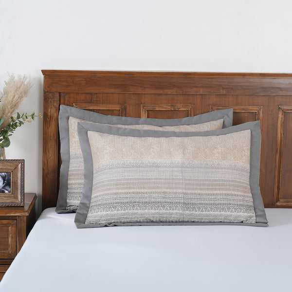 Indigenous Artisan Eclectic Blend Quilted Green 2Pc Pillow Sham Set