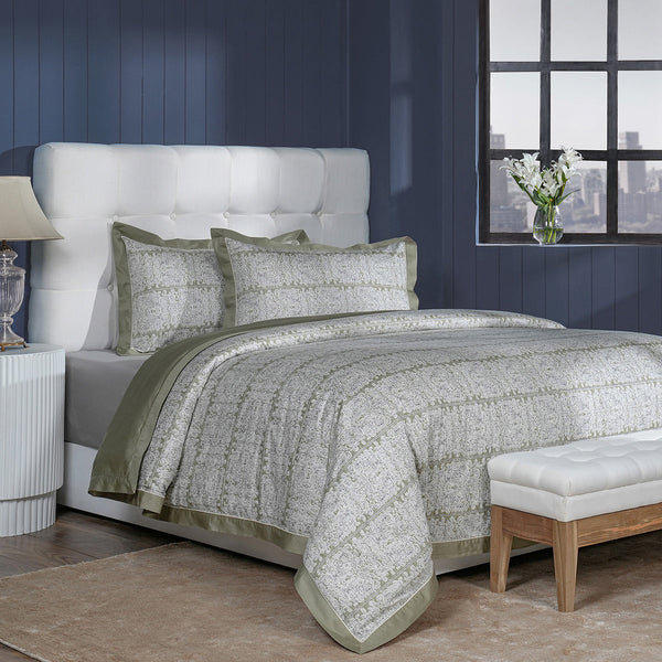 Classical Impression Folkloric 100% Cotton Duvet Cover with Pillow Case Blue