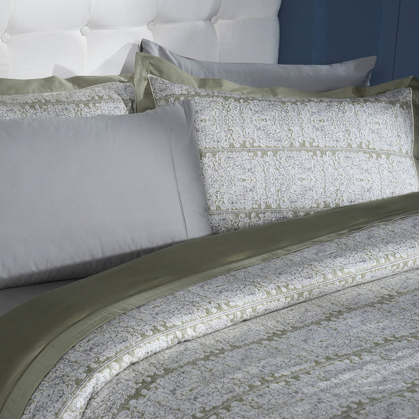 Classical Impression Folkloric 100% Cotton Duvet Cover with Pillow Case Green