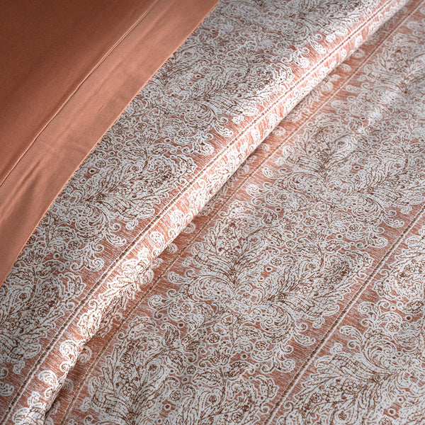 Classical Impression Folkloric 100% Cotton 8pcs Duvet Cover Set Rust