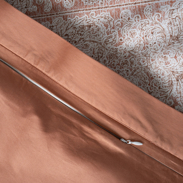 Classical Impression Folkloric 100% Cotton 8pcs Duvet Cover Set Rust
