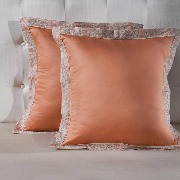 Classical Impression Folkloric 100% Cotton Pillow Case Euro Set Green