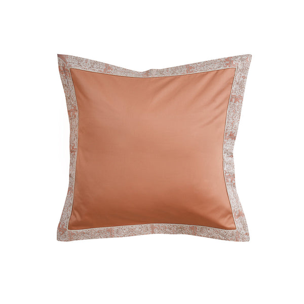 Classical Impression Folkloric 100% Cotton Pillow Case Euro Set Rust