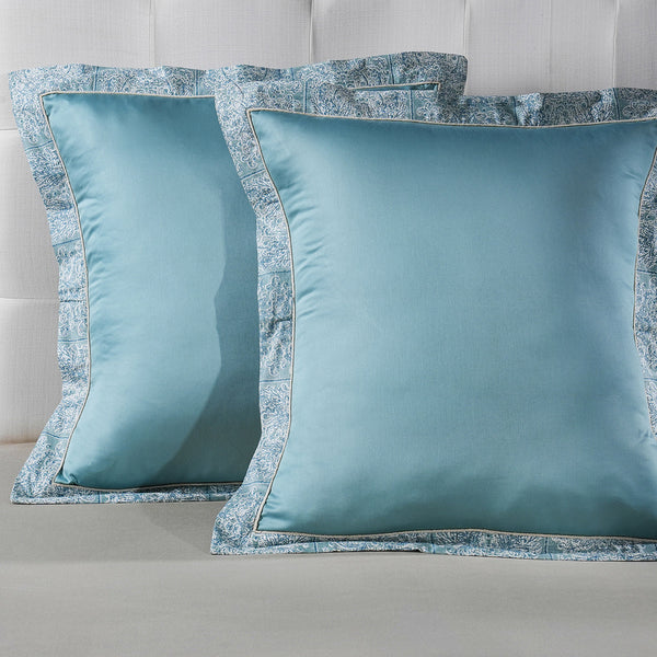 Classical Impression Folkloric 100% Cotton Pillow Case Euro Set Green