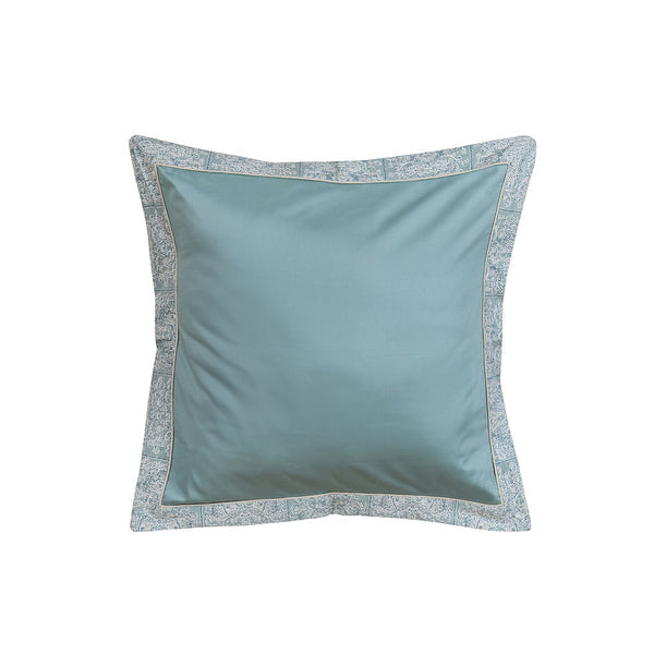 Classical Impression Folkloric 100% Cotton Pillow Case Euro Set Blue