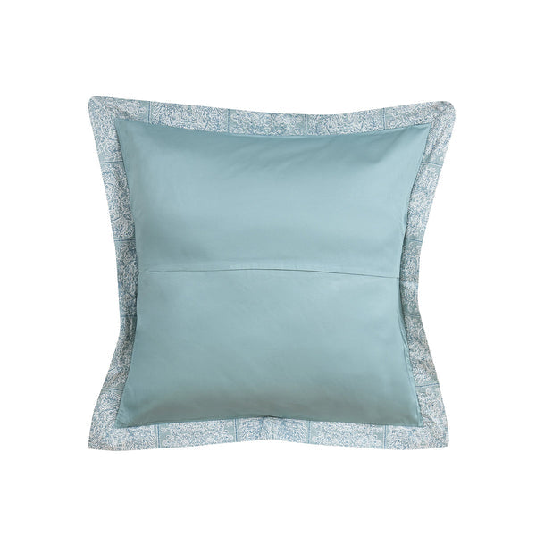 Classical Impression Folkloric 100% Cotton Pillow Case Euro Set Blue
