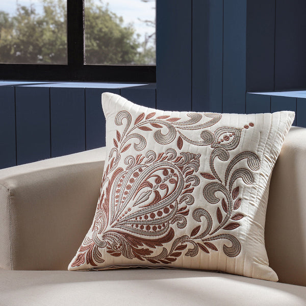 Classical Impression Bloom 100% Cotton Cushion Cover Blue