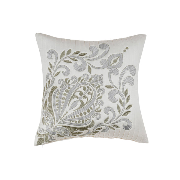 Classical Impression Bloom 100% Cotton Cushion Cover Green