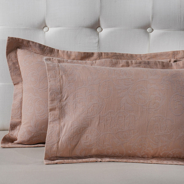 Classical Impression Curly Scroll 100% Cotton Pillow Sham Set Blue