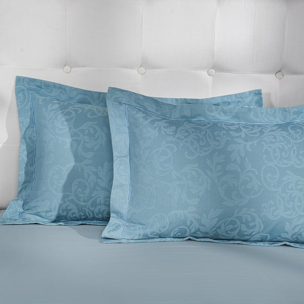 Classical Impression Curly Scroll 100% Cotton Pillow Sham Set Grey