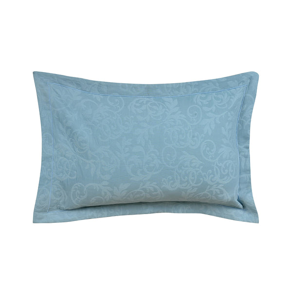 Classical Impression Curly Scroll 100% Cotton Pillow Sham Set Blue