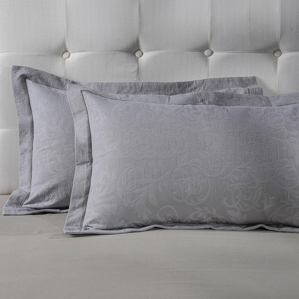 Classical Impression Curly Scroll 100% Cotton Pillow Sham Set Rust