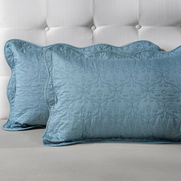 Classical Impression Swirling Fabric-100% Cotton, Filling-100% Polyester Pillow Sham Set Brown