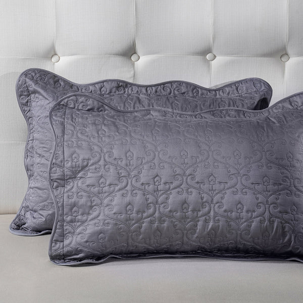 Classical Impression Swirling Fabric-100% Cotton, Filling-100% Polyester Pillow Sham Set Blue