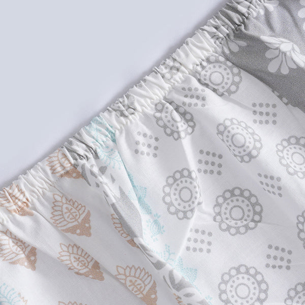 Hermosa Sensory Bloom Lennon 100% Cotton Printed Fitted Sheet with Pillow Case Yellow