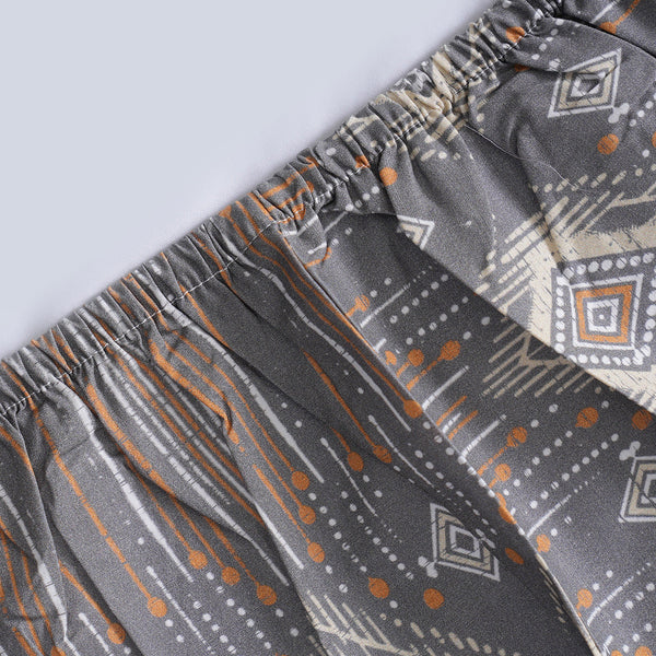 Hermosa Sensory Bloom Gareth 100% Cotton Printed Fitted Sheet with Pillow Case Orange