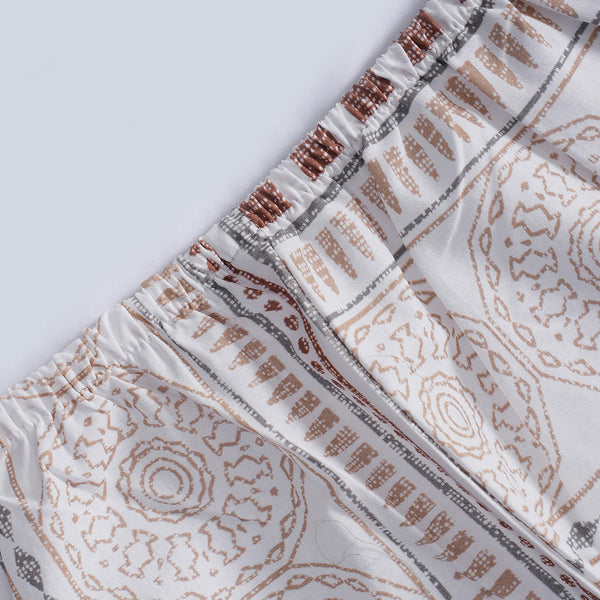 Hermosa Sensory Bloom Allegra 100% Cotton Printed Fitted Sheet with Pillow Case Peach