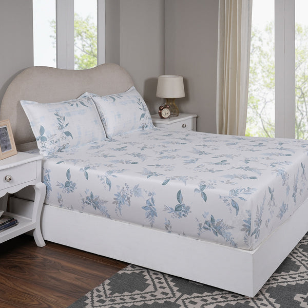 Sensory Bloom Edenia 100% Cotton Brown Fitted Sheet with Pillow Case