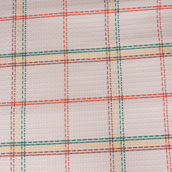 Eclectic Geo Mosaic Plaid Woven 100% Cotton Rust Duvet Cover with Pillow Case