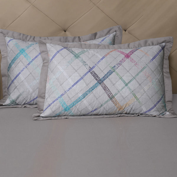 Eclectic Geo Rhombus Pillow Sham Set Grey