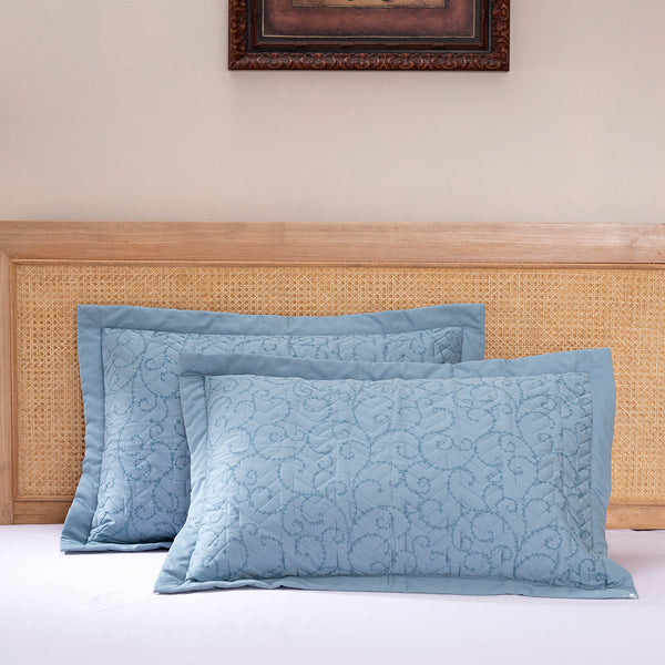 Exotic Heritage Leafy Swirl Neutral 2 PC Pillow Sham Set