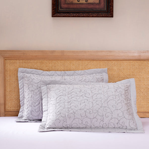 Exotic Heritage Leafy Swirl Red 2 PC Pillow Sham Set