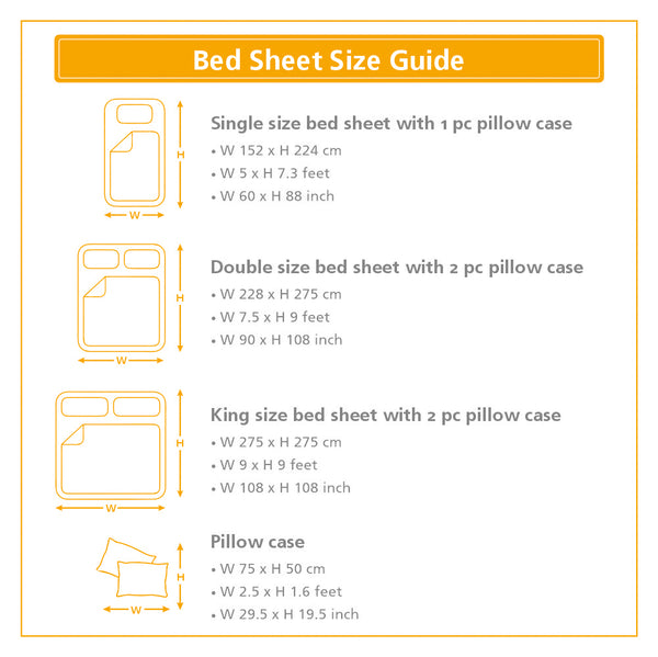 PBS Nomad Scuplt Orlean Printed 100% Cotton Blue Soft Bed Sheet with Pillow Case