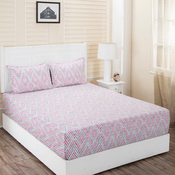 Donatella Correll Printed 200 TC 100% Cotton Blue Bed Sheet