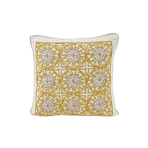 Lyrixas Chain Stitch Made Line Cushion Cover Green