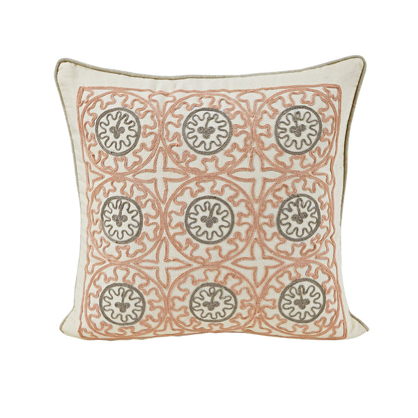 Lyrixas Chain Stitch Made Line Cushion Cover Pink