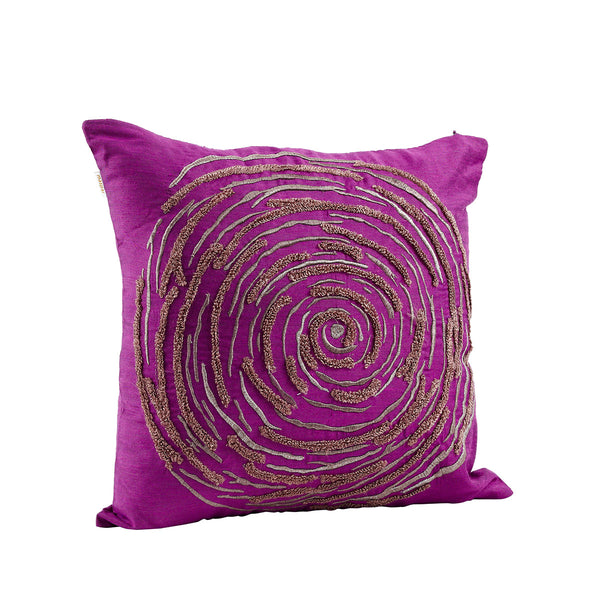 Lyrixas Machine Embroidery Ripple Cushion Cover Purple