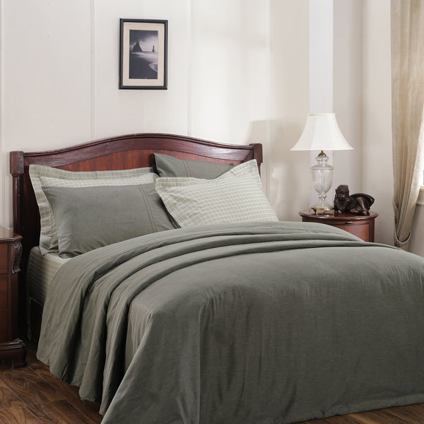 Emmie Reversible Made With Egyptian Cotton Ultra Soft Grey Marble Duvet Cover with Pillow Case