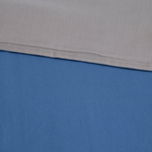 Hannah Percale 100% Cotton Reversible Easy Care Blue Tide/Wild Dove Duvet Cover with Pillow Case