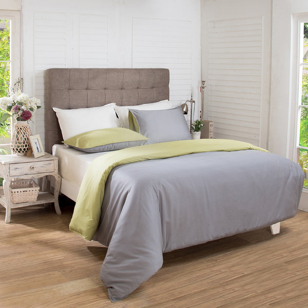 Hannah Percale 100% Cotton Reversible Easy Care Blue Tide/Wild Dove Duvet Cover with Pillow Case