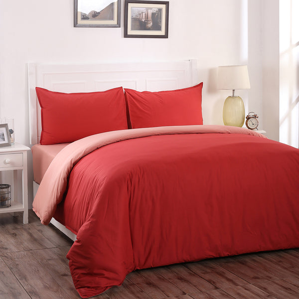 Hannah Percale 100% Cotton Reversible Easy Care Wild Dove/Silk Green Duvet Cover with Pillow Case