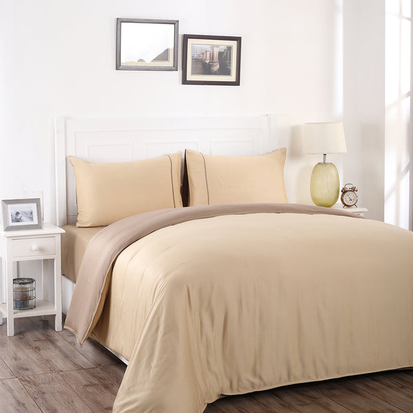 Viola Reversible 100 % Cotton Sateen Indigo/Grey Marble Duvet Cover with Pillow Case