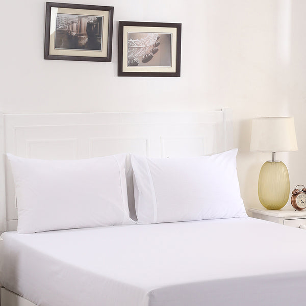 Slumber Plain Easy Care Percale 100% Cotton Yellow Fitted Sheet with Pillow Case