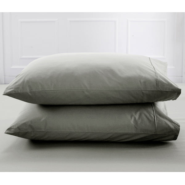 Slumber 100%Cotton Solid Yellow/Latte Pillow Case Set