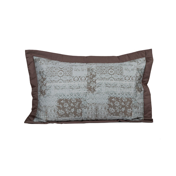 Vintage Quilted Hand Renascence Print Pillow Sham Set Blue