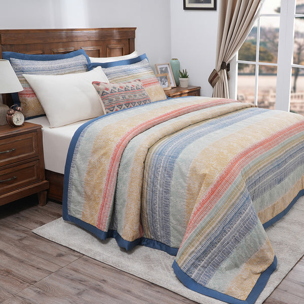 8Pcs Quilt/Quilted Bed Cover Set Eclectic Blend Green