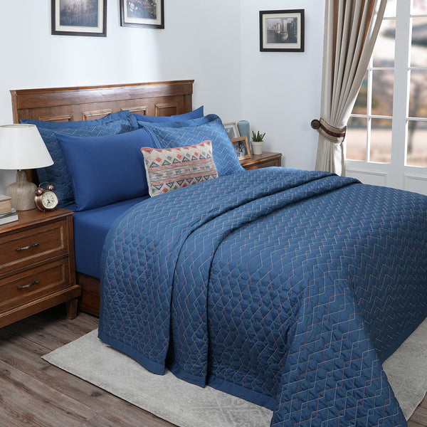 8pcs Quilt/Quilted Bed Cover Set Art Deco Diamond Neutral