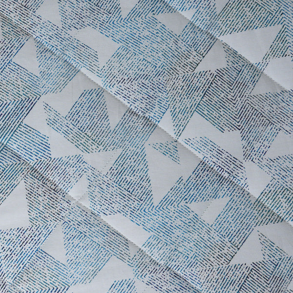 Eclectic Geo Triangle Blue 8pcs Quilt/Quilted Bed Cover